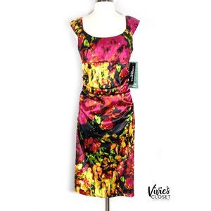 London Style Nights Cap Sleeves Midi Dress Sz6